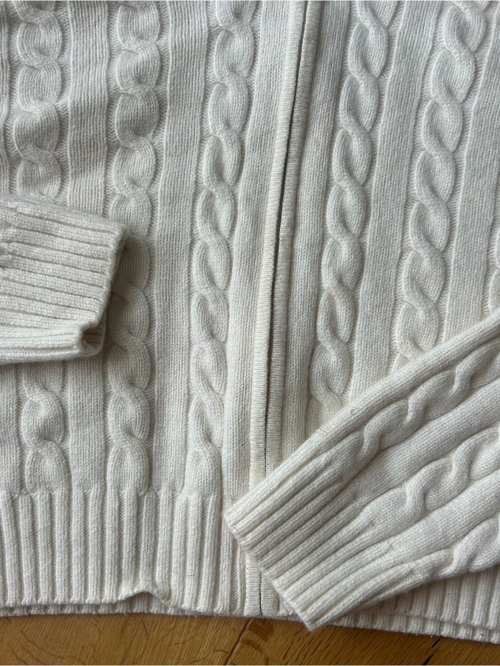Aritzia Cream Cable Knit Zip Hoodie - Picture 3 of 5